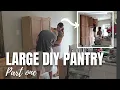 DIY PANTRY PANTRY WALL USING UPPER CABINETS TO MAKE A LARGE PANTRY CABINET