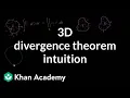 3D divergence theorem intuition Divergence theorem Multivariable Calculus Khan Academy