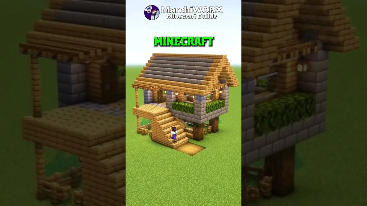 Minecraft: Easy Starter House Build ⚒️ #minecraft #shorts