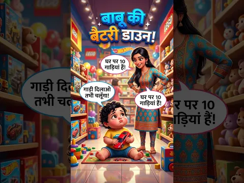बाबू की बैटरी डाउन! 🔋🛒 लाल गाड़ी मिलेगी तभी चार्ज होगी! 😂#toystore #shoppingtantrums #babyreels