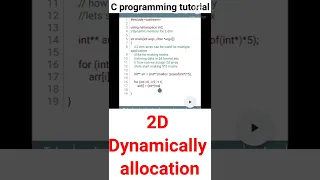 2 Dimension Memory Allocation How to Allocate 2D Array C Programming Tutorial
