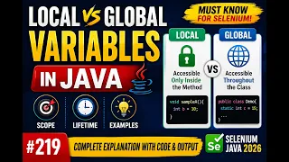 219 Local Variables and Global Variables in Java Selenium Java 2026