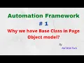 Automation Framework 1 - Why we have Base Class in Page Object Model Framework NATASA Tech