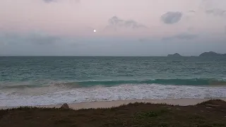 Watching the moon rise Oahu Hawaii