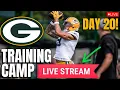 LIVE Packers Training Camp Day 20 LIVESTREAM Aaron Banks Update No Surgery Full Rookie Report