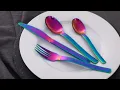 Amazon Purchase Rinbow Flatware Set Gold Black Rainbow SILVERWARE