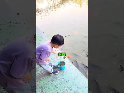 This Little Boy Fed Every Fish at Once… Mom's Reaction Was Priceless! 🐟❤️/#ytshorts #shorts #fish