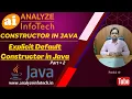 Constructor in Java Part2 Explicit Default Constructor in Java
