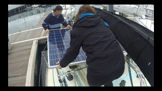 Reinstall a solar panel, now we’ve finished craning the engine out and back in.