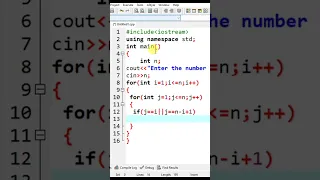 Print X alphabet pattern - C Program Tutorial 24 C pattern code