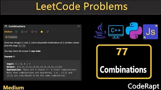 Combinations Leetcode Q 77 Python C Java JavaScript Leetcode Daily challenges