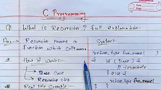 C Recursion What is Recursive Function Full Explanation Learn Coding