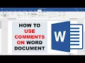 How To Use Comments on Word Document 2022