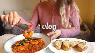 Cozy Rainy Day In Greece Making Shrimp Orzo Crocheting Baking Cookies Vlog 
