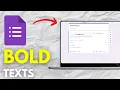 How To Bold Text On Google Forms Easy Guide