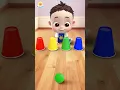 Lagu Cup and Ball Matching Challenge 2 | 🟢🔵🔴🟡 LiaChaCha #shorts #baby