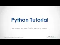 Python Tutorial Jensen s Alpha Performance Metric