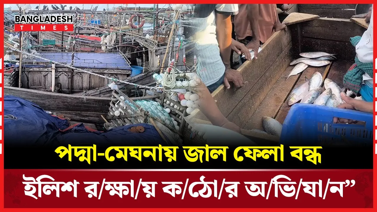 পদ্মা-মেঘনায় জাল ফেলা বন্ধ ইলিশ রক্ষায় কঠোর অভিযান