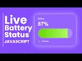 Create a Modern Battery Level Indicator with Percentage Using HTML CSS JavaScript