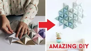 Download Cara Membuat Hiasan Dinding Dari Origami Segitiga | How to fold triangle origami DIY Tutorial Wow MP3