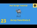 Array Functions - Perl Script Basics Tutorial