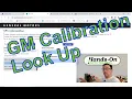 GM Calibration Look Up TLC