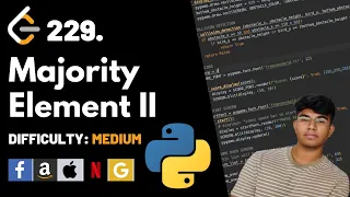 Majority Element II Leet code 229 Theory explained Python code