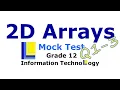 2D Array Mock Test Question 1 to 3