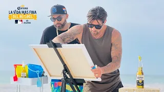 We got to paint and hang on a beach with Nick Castellanos La Vida Mas Fina