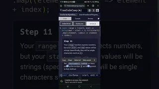 Turning Up Day 87 Learning Functional Programming with FreeCodeCamp Steps 9 and 10 recorded on phone