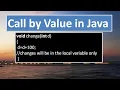 Call by Value in JAVA