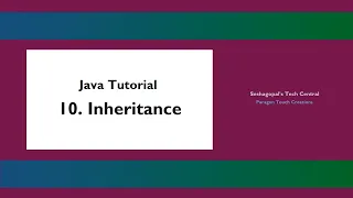 Java Tutorial - 10 Inheritance
