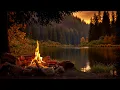 You re Sitting by a Campfire at Sunset Gentle Lake Sounds Autumn Evening Ambience