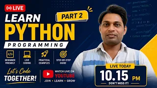 Python Basics Part 2 Live Tutorial for Absolute Beginners