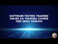 Software Testing Training Online QA Training Course Free Demo Session
