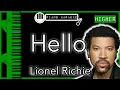 Hello (HIGHER +3) - Lionel Richie - Piano Karaoke Instrumental