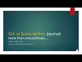 OA vs Subscription Publication Pathways for Academic Journal Papers