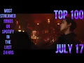 Download Lagu TOP 100 MOST STREAMED SONGS ON SPOTIFY IN THE LAST 24 HRS JULY 17