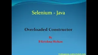 selenium-java-constructor overloading