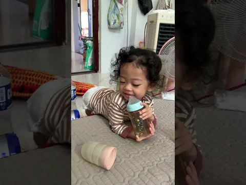 The baby so cute and clever.