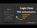 Login form authentication using JavaScript HTML CSS Validation Form With JavaScript github Hindi
