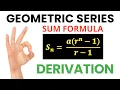 Derivation of Sum Formula of G P Geometric progression Sum formula proof
