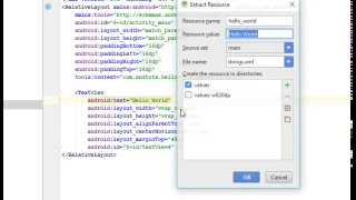 How to extract String as a Resource in Android Studio