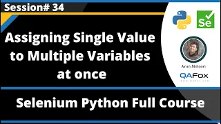 Assigning single value to multiple variables at once Selenium Python - Session 34