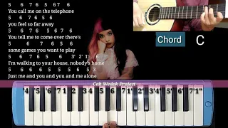 Download not angka pianika tiktok play date  | chord gitar play date to Melanie Martinez MP3