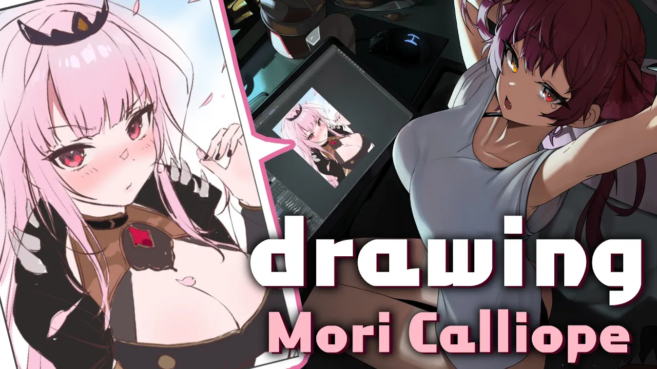 【drawing】春っぽいCalliopeさん描きたい?【ホロライブ/宝鐘マリン】
