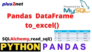 Python Pandas DataFrame to create Excel file using MySQL sample table to Excel by using to - excel