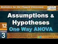 Foundations of ANOVA - Assumptions and Hypotheses for One-Way ANOVA 12-3