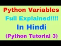 Python Variables Declare Concatenate Global Local Delete a variable Python Tutorial 3