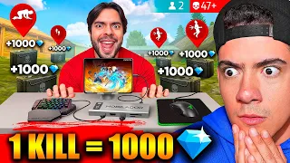 LE DOY 1,000 DIAMANTES X KILL A ANTRONIXX EN FREE FIRE PERO EN MOBILADOR !! - TheDonato